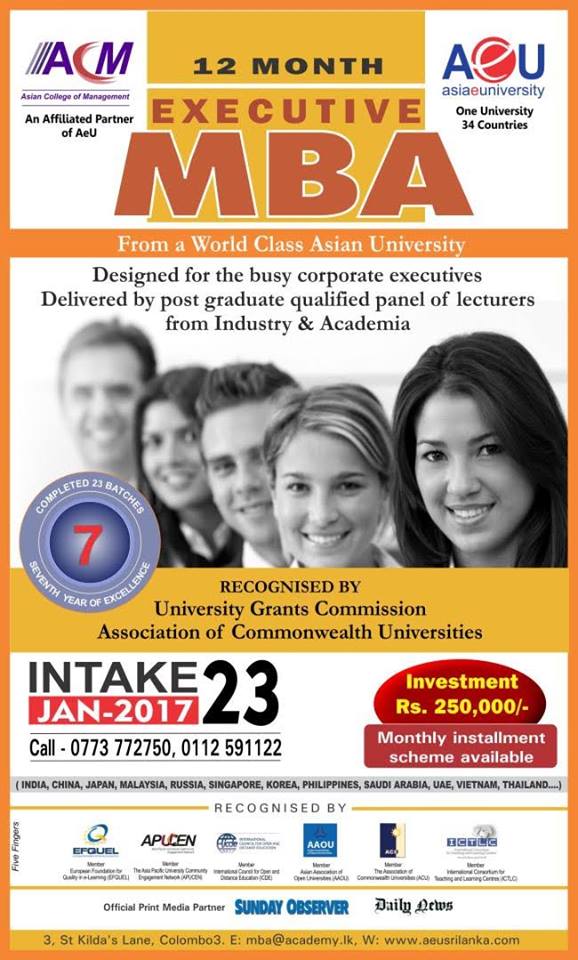 12 Month Executive MBA from a ​World Class University